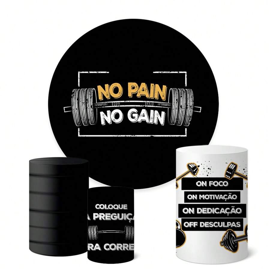 Trio Capas Cilindro + Painel Redondo 1,50m Academia