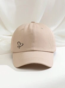 1pc Outdoor Printed Double-Layer Heart Shaped Baseball Cap, Breathable Adjustable Golf Sun Hat For Women, Fashionable Curved Brim Sun Hat For Men, All-Season Couple Hat Gift For Valentine's Day Valentines - Baseball Cap - View 6