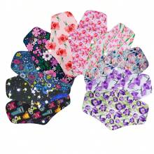Set de 5 almohadillas sanitarias reutilizables y lavables, forros panty, almohadillas menstruales reutilizables de carbón de bambú para incontinencia, color aleatorio
