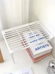 1pc Foldable Desk Storage Rack, Tabletop Riser Organizer, Bathroom & Kitchen Spice Shelf