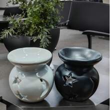 Ceramic 2-Star One-Hole Aroma Essential Oil Burner, Suitable As Gift - Multicolor - View 2