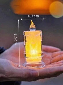 1/3入 經典LED電子蠟燭燈含電池，逼真火焰LED蠟燭，適用於室內裝飾、婚禮布置、電池供電、戶外露台裝飾、臥室氛圍營造 - 暖光 - 查看 17