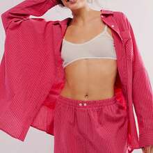 New Arrivals Casual Oversized Shirts - Red - View 2