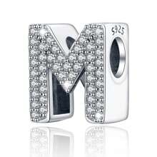 Easvnya Silver Zirconia English Alphabet A-Z Pendant, Suitable For Handmade Bracelets/Necklaces, Minimalist & Fashionable Jewelry Charm, DIY Craft, Women's Birthday Party Gift