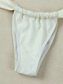 Fashionable Casual White Bandeau Bikini