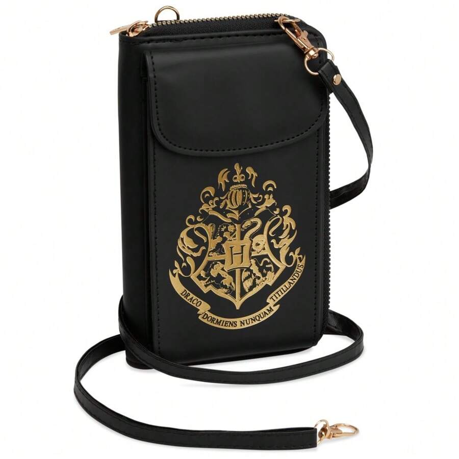 Harry Potter Shoulder Bag Phone Crossbody Hogwarts Mobile Wallet Card Slots Gift - Black - View 1