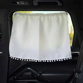 1pc Car Sun Visor Wafer Checkered Pattern Window Shade Curtain Cute Sunscreen Insulation Sun Visor For Car
