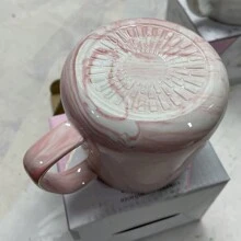 1 pieza Taza cerámica de gran capacidad para uso doméstico y de oficina, taza de café de pareja con patrón de mármol creativo, taza sencilla de desayuno para volver a la escuela - multicolor - Ver 10