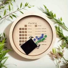 1pc Wooden Dice Game Tray With 6 Dice - Creative Tabletop Game For Teens, Ideal For Family Gatherings And Travel - Multicolor - View 4