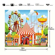 1pc Carnival Background Carnival Decoration - Extra Large Carnival Theme Party Decoration Carnival Banner, Circus Theme Party Decoration, Circus Decoration - Multicolor - View 4