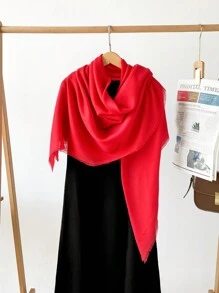 1 件优质春季新款亚麻 130 厘米方形披肩，纯色真丝围巾/披肩，适合女士 - 多色 - 查看 5