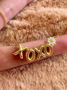 1PC Customized Bubble Letter Name Necklace, Minimalist Design Gift For Mother Or Daughter Back To School Winter Gift Ideas Boy Girl Valentine's Day, Unique Ideal Gifts For Lover One, Best Friends, For Anniversaries, Birthdays, Daily Wear, Prom, Mother's Day