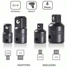 12pcs Impact Socket Adapter And Reducer Set Extension Set Socket Drill Adapter Turns Power Drill Into High Speed Nut Driver, 1/4 - Beige - View 4