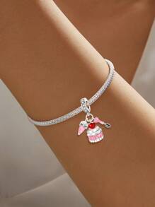 1 Stück 925 Sterling Silber Hochfersen Parfüm Pinsel Anhänger, geeignet als Weihnachtsgeschenk für Freundin/Familie, auch für Armband DIY und Damenschmuck - Silber - Übersicht 3