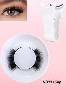 一对 C 卷磁性假睫毛套装，带专业涂抹镊子，可重复使用，无胶假睫毛，漫画睫毛，自然长蓬松仿貂毛柔软毛，轻盈眼妆工具，适合美容旅行派对