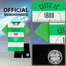Celtic F.C. Sports Fan Short Pyjama Set Cotton Lounge Wear Gift