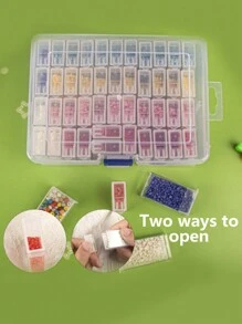 1pc 42 Slots Diamond Painting Accessories Storage Box, 5D Diamond Embroidery Bead Art Kit Case, Jewelry & Nail Decoration Supply Organizer, Lightweight & Easy To Use