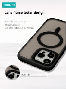 1 件 Koolife 磁性充电哑光个性化字母框架手机保护壳，凸起相机镜头，PC+TPU，适用于 17 ProMax/17/17 Pro/17 Air/16/16 Pro/16 Plus/16 ProMax/15 ProMax/15 Pro/15 Plus/14 ProMax/13 ProMax/13 Pro/12 ProMax/11