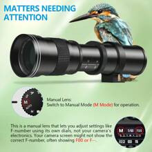 420-800mm F/8.3-16 Telephoto Lens (Manual Zoom), Suitable For Canon And Nikon SLR Cameras, T-Mount, Can Be Used With A Variety Of Camera Models Using Other Models Of Adapter Rings