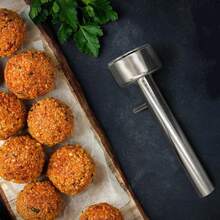 Máquina para hacer albóndigas, molde grande para hacer bolas de falafel, utensilios de prensado de carne, máquina de albóndigas de acero inoxidable antiadherente, herramienta de cocina - Plateado - Ver 4