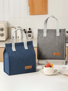 1pc Insulated Lunch Bag, Portable Lunch Box Bag, Thermal Lunch Bag, Insulated Bag, Lunch Box, Thick Insulated Lunch Bag, Thick Aluminum Foil Waterproof Insulated Lunch Bag, Large Capacity Aluminum Foil Insulated Lunch Bag For School Lunch, Outdoor Camping, Summer Travel, Essential, School Supplies, Back To School Season