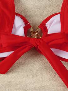 时尚女士金属海星装饰性感比基尼套装