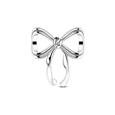 1 Pc Silver Color Classic Vintage Bow Knot Charm Fit Original Snake Bracelet Necklace Beads For Diy Jewelry Making Women Jewellery Gift For Girl Daughter