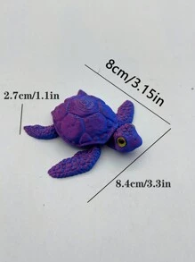 1pc Multi-Color 3D Printed Gradient Sea Turtle Model - Perfect Gift For Friends And Family - Art Desk Decor - Made Of Plastic