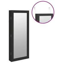 Stylish Wall Mounted Black Mirror Cabinet With Lighting Storage Organizer - Black - View 8