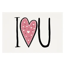 1pc/4pcs/6pcs Pink Heart Shape Placemats, I Love You Linen Woven Table Mats, Heat Resistant, Square, Machine Washable, Home And Dining Decoration For Valentine's Day