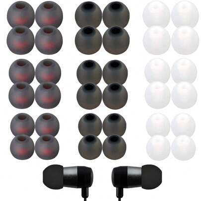 12 Pcs Ear Bud Rubber Tips, Earbud Replacement Tips, Replacement Earbud Tips With Excellent Noise Isolation And Comfort, Ear Bud Replacement Tip, 3 Color, S/M/L