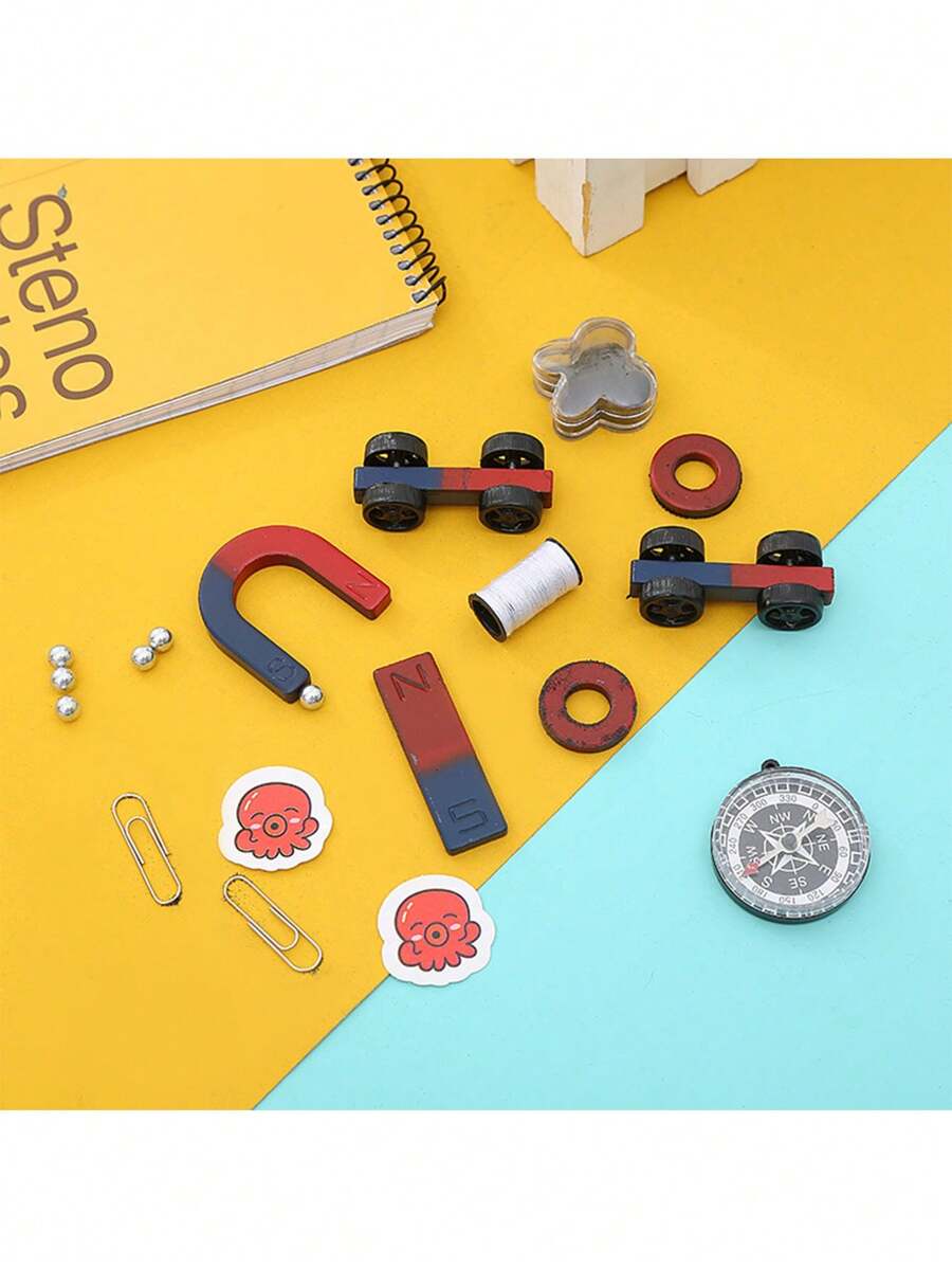 Lehr-Magnet-Materialien. Puzzle Magnetisches Dynamik-Wissenschafts-Experiment-Set. Schule Magnet-Experiment-Set [Zufällige Boxenfarbe], Schulmaterial, Schulanfang