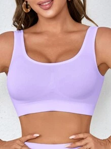 3 件装女士无缝舒适薄款无衬垫运动文胸内衣 - 彩色 - 查看 4