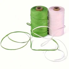 1 Rollo / 300m / 145g / 3mm de Ancho Hilo de papel de rafia para manualidades hechas a mano como sombreros, bolsos, pantallas de lámpara (Nota: Los productos hechos de papel de rafia son artesanías. No se pueden lavar.)