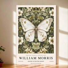 Butterfly Floral Art Print Poster - Wall Art For Living Room, Bedroom, Home Office, Bathroom, Kitchen, Spring & Winter Seasons - Modern, Art Deco, Vintage Style - Animal Print, Canvas Material, Indoor Use