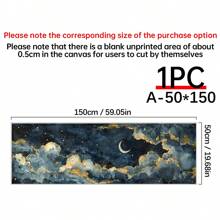 1/3 件星夜帆布墙艺术 - 充满活力的天体艺术品，带有新月、全景夜空印刷品、印象派云彩绘画复古装饰、美学海报 - 家居装饰 - 客厅、卧室 - 彩色 - 查看 14