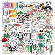 60 Peças Adesivos Fofos de Mahjong, Adesivos Decorativos Personalizados e Criativos para Copos, Paredes, Bagagens, Laptops, Cadernos, Artigos de Bebida, Projetos DIY, Itens Escolares, Volta às Aulas