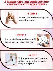 Custom Face Socks, Tight Fitting Style,Better Wrapping Sensation,Custom Photo Sock, Custom Printed Socks, Personalized Funny Face Socks, Custom Picture Socks, Put Any Face On The Socks, Anniversary Gift, Valentine Gift, Birthday Gift, Wedding Gift, Mother's Day Gift, Father's Day Gift, Best Friend Gift, Gift For Mom/Dad - White - View 3