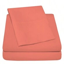 Luxurious Ultra Soft 3-Piece Bamboo Fiber Bed Sheet Set With Deep Pockets - Twin - Orange - View 3