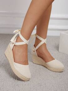 New Casual & Vacation Fashionable Comfortable Popular Thick Rope Platform Women Sandals - Apricot - View 4