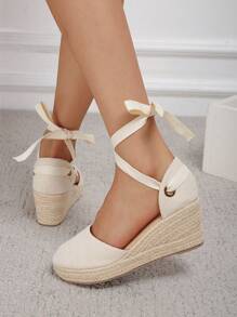New Casual & Vacation Fashionable Comfortable Popular Thick Rope Platform Women Sandals - Apricot - View 5