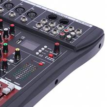 8 Channel Audio Mixer Professional Mixing Console USB Bluetooth Connection - Black - View 3
