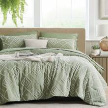 7-Piece Cozy Cut Flower Comforter Sets Queen - Soft Microfiber, Lightweight, Breathable - Twin/Full/Queen/King Summer Bedding Set, And Bed In A Bag, Suitable For All Seasons, Comes With Comforter, Flat Sheet, Fitted Sheet And Pillowcases, Ideal Gift