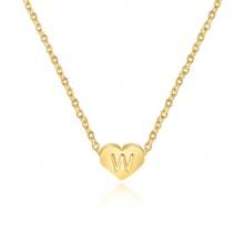 女士不锈钢金色心形和字母项链 - 項鍊 - 查看 15