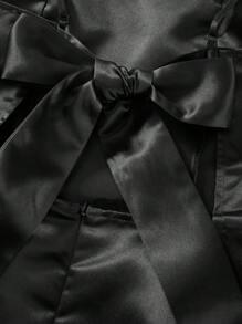 Women's Sexy Backless Tank Dress Square Neck Sleeveless Bow Knot Tie Back Bodycon Satin Flowy A Line Mini Dresses Party Graduation Dress Club Night Short Dress Birthday Dresses For Women Black Dress - màu đen - Xem 10