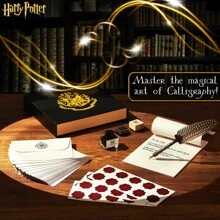 Harry Potter Calligraphy Set Quill Fountain Pen Ink Paper Envelopes Bottle Stamp Writing Feather Gift - Multicolor - View 2
