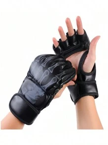 Mma/ufc Guantes De Entrenamiento De Boxeo - Negro - Ver 3