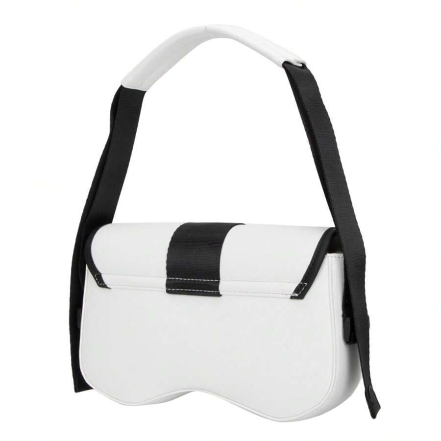 Puma Prime Idol 法棍包，休闲手提包，时尚法棍手提包，腋下斜挎包，090388-02 - 白-黑色 - 查看 1