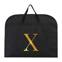 Clothing Dust Cover Men Western-Style Clothes Storage Bags Moisture-Proof Clothing Organizer Hanging Garment Bags Stuff Bag Initial Name A To Z Gold Letter Print Portable Foldable Clothes Storage Pouch For Outdoor Holiday Travel Accessories - Black - View 16