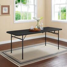 Mainstays 6 Foot Bi-Fold Plastic Folding Table, B.Lack - màu đen - Xem 9